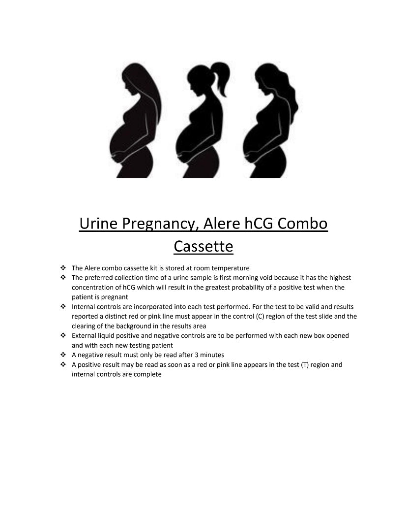 Urine Pregnancy, Alere hCG Combo Cassette